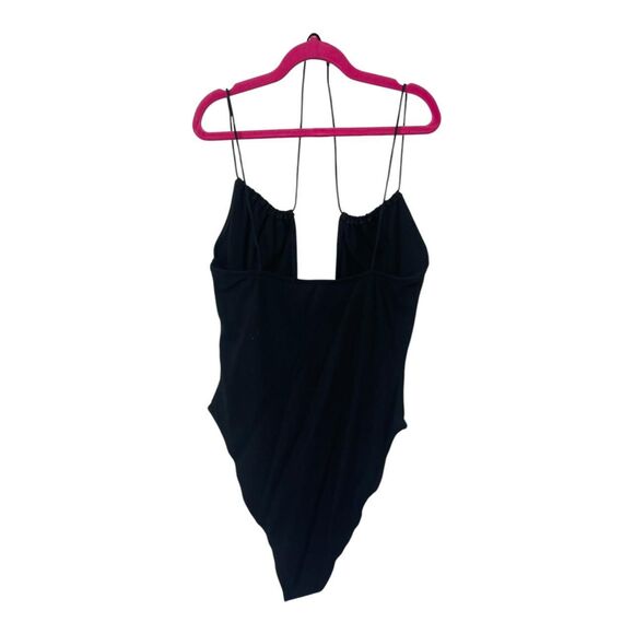 Zara V-Neck Plunge Spaghetti Strap Bodysuit Medium - Picture 3 of 5